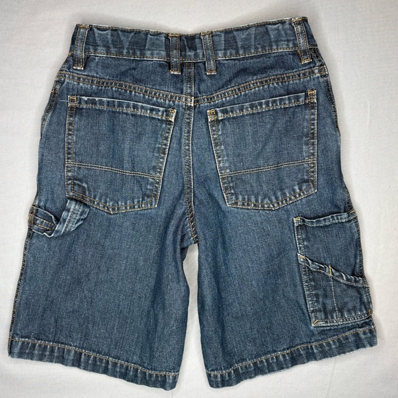Old Navy Boys Denim Painter’s Shorts with Adjustable Waist Tabs | Size 7 - Picture 4 of 6